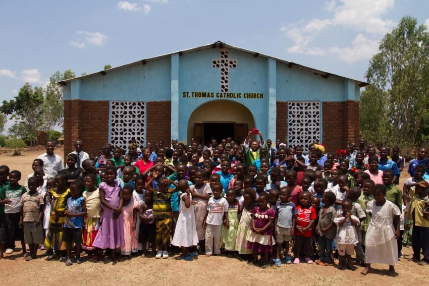 children, Malawi, Fr Henry, St Thomas Catholic Church, Red Box
