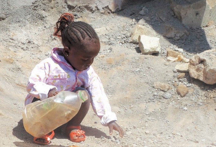 Little girl in Kibera, Nairobi's largest slum, Kenya