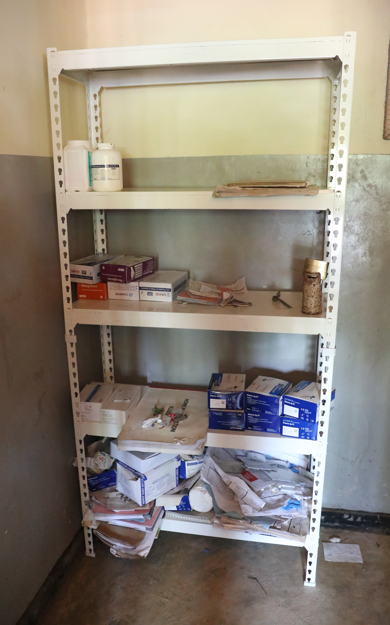 The poorly stocked medical supply room at Lisanjala Health Clinic in Malawi