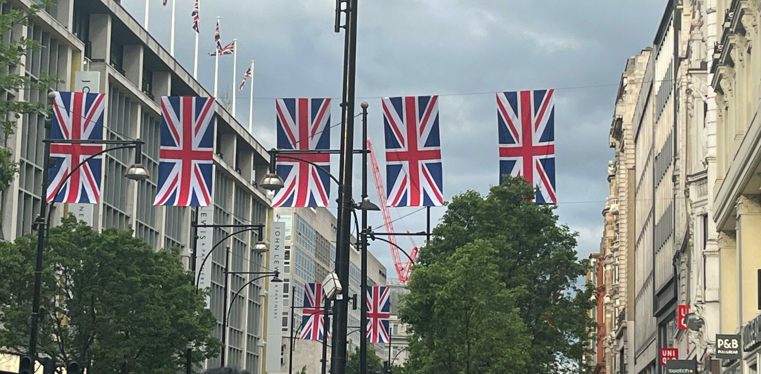 Oxford St London flags for Coronation