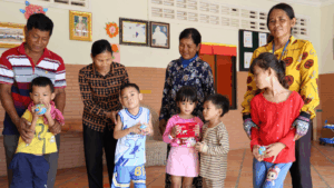 Children and their grandparents at the Phnom Penh Peace Centre, Cambodia