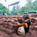The bomb shelter in the makeshift school, Myanmar